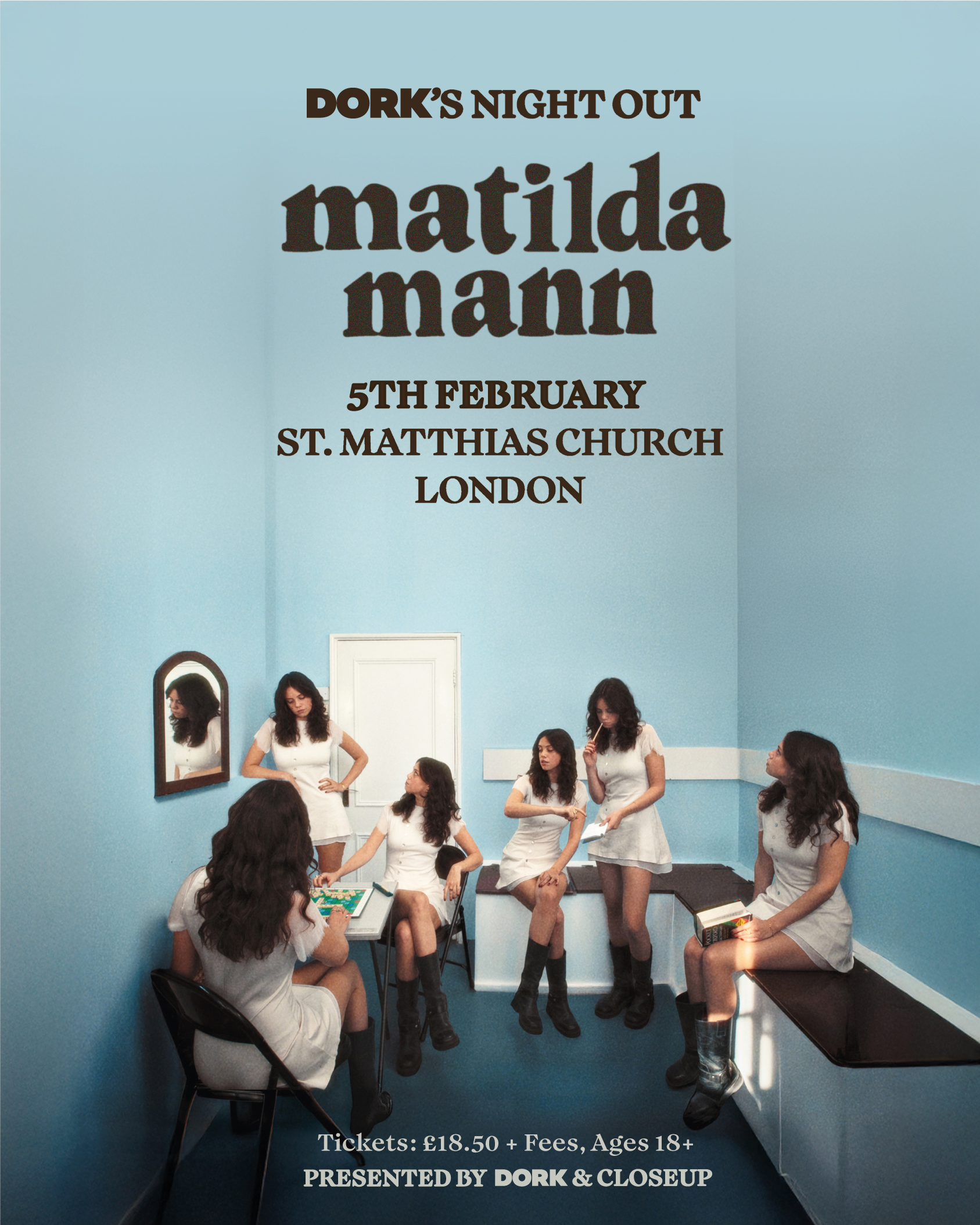 Matilda Mann is coming to Dork's Night Out at St. Matthias Church, London next February